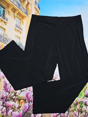 Lisa‎ Bayne Black Wide Leg High Waist Stretchy Pants Size Large